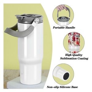 30 Oz Sublimation Tumblers, Sublimation Tumbler Blank with Portable Handle